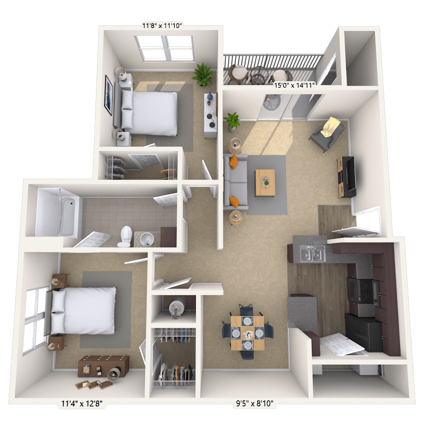 Floorplan image of unit DD101