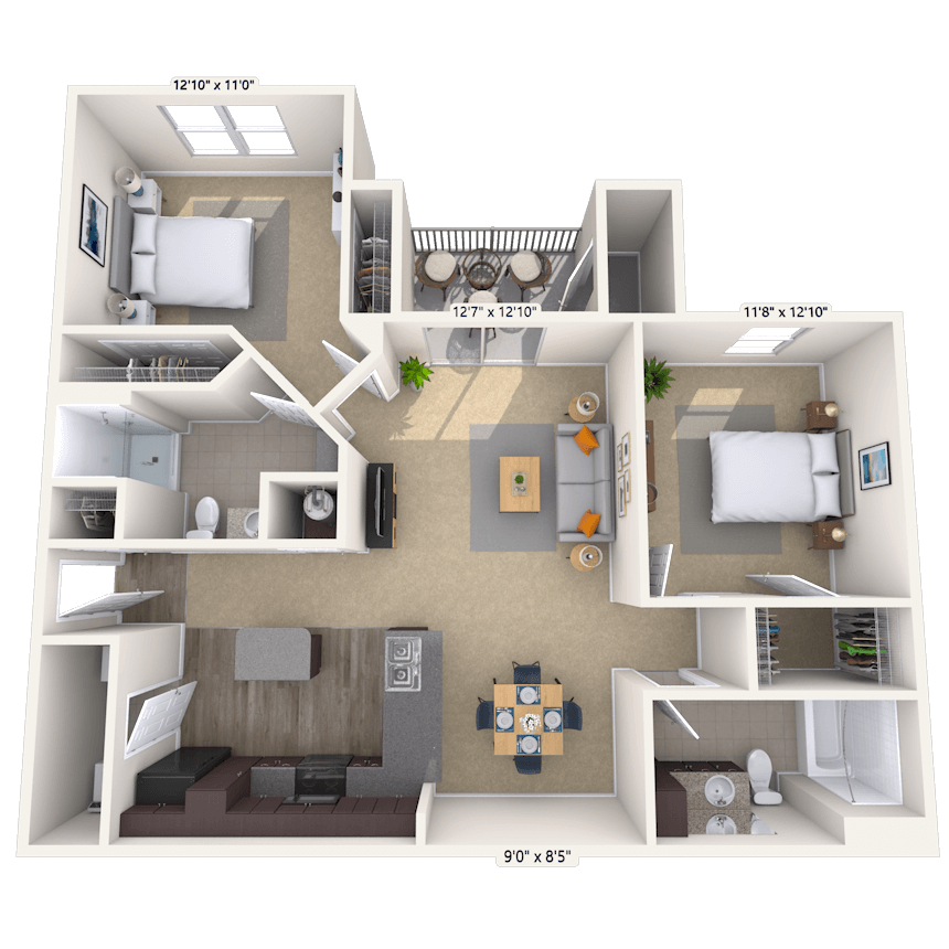 Floorplan image of unit AA207