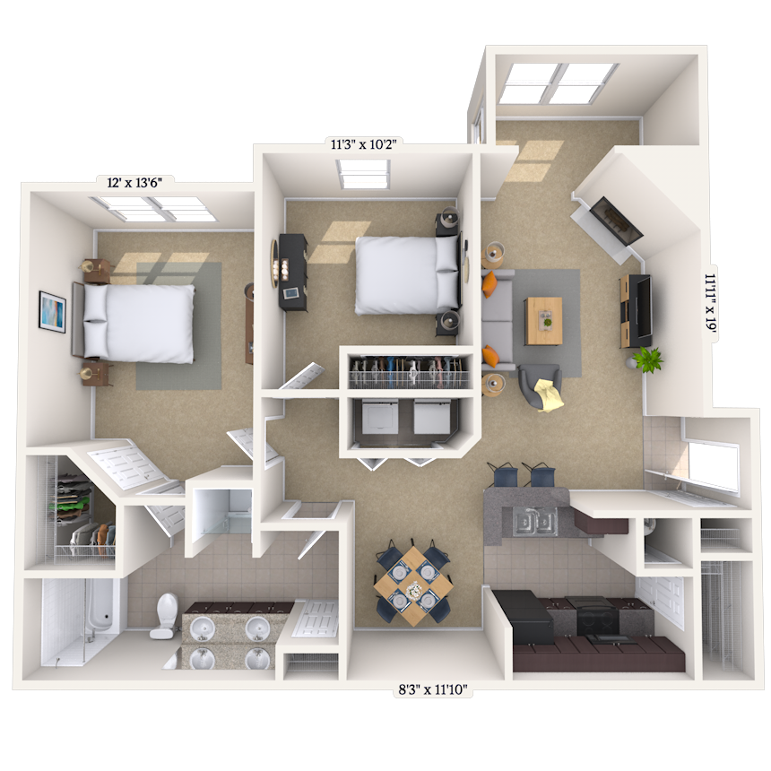 Floorplan image of unit 0101-302