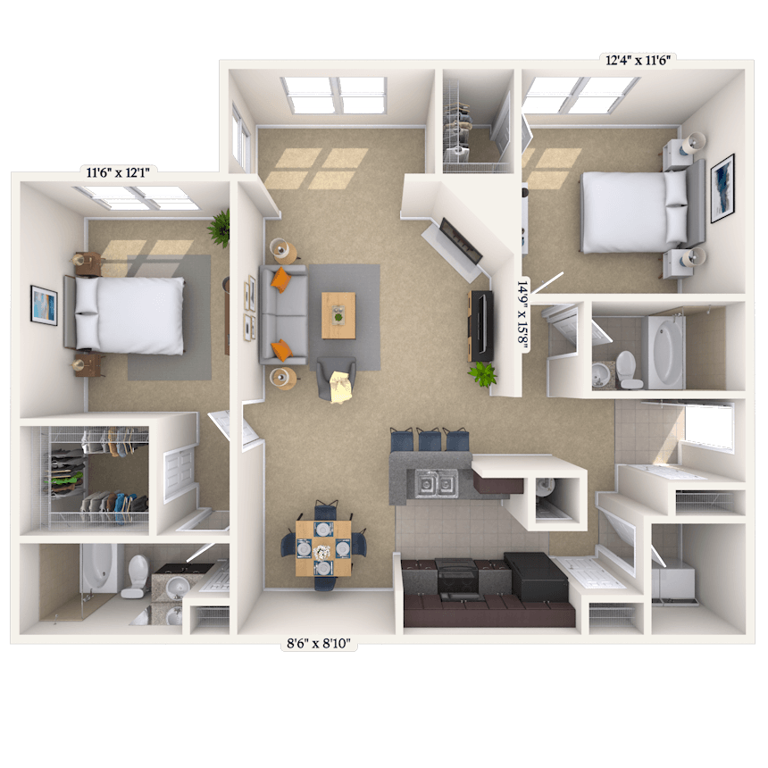 Floorplan image of unit 0404-208