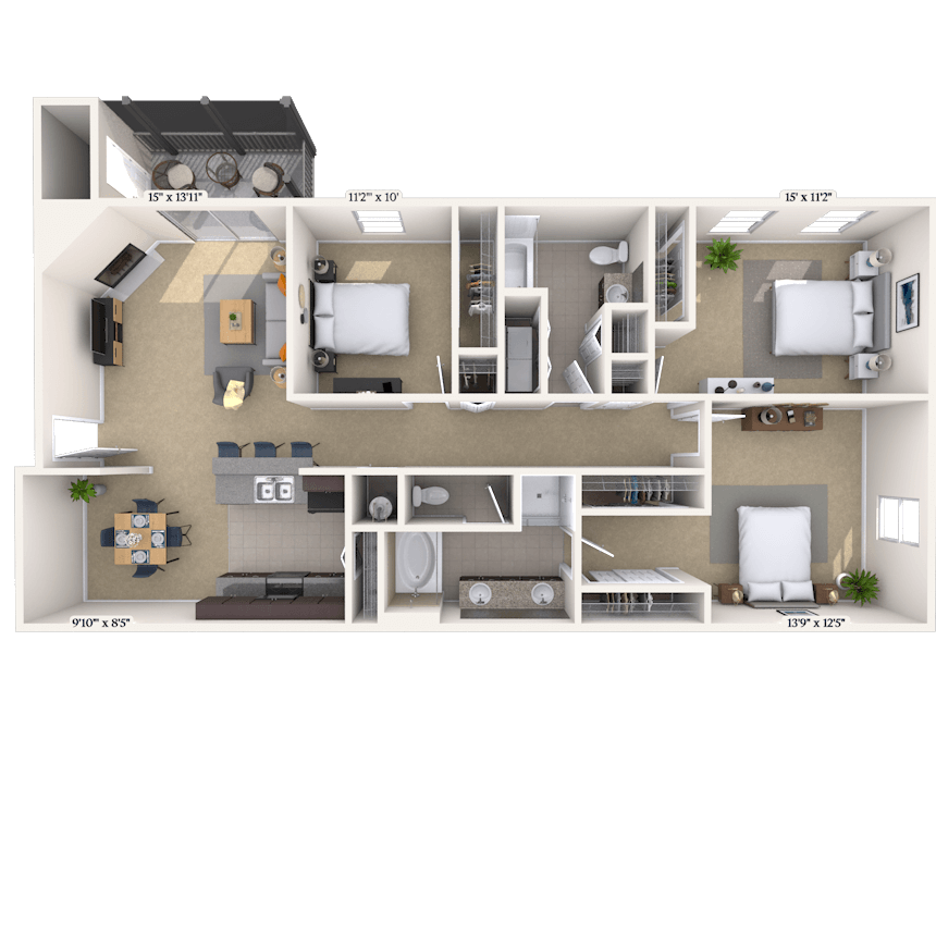 Floorplan image of unit PP104