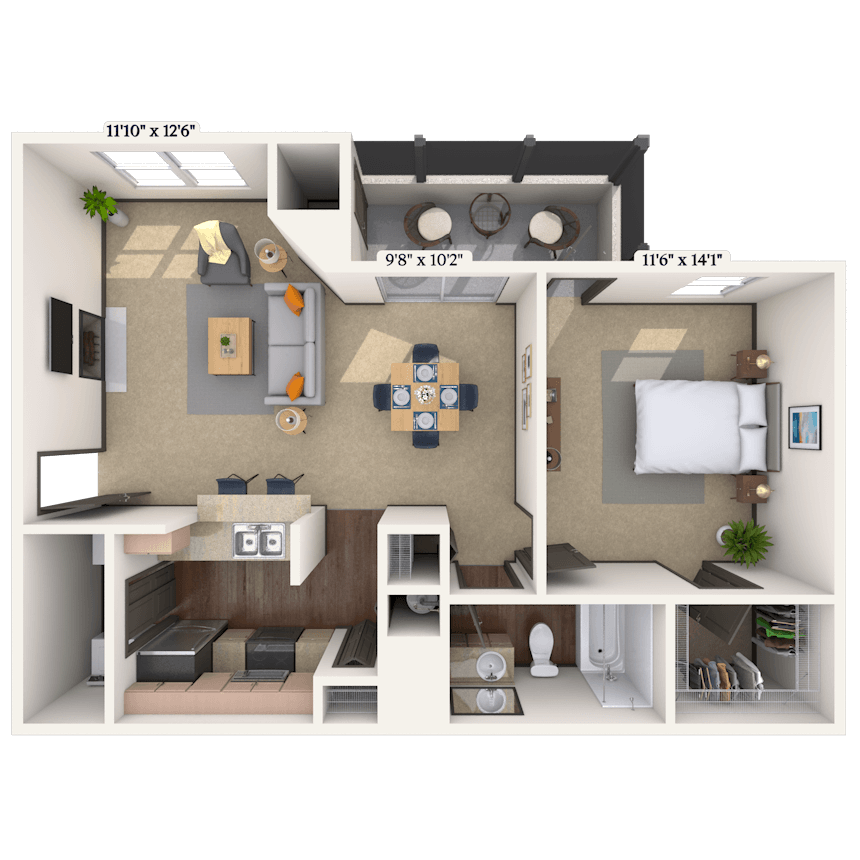 Floorplan image of unit 01156