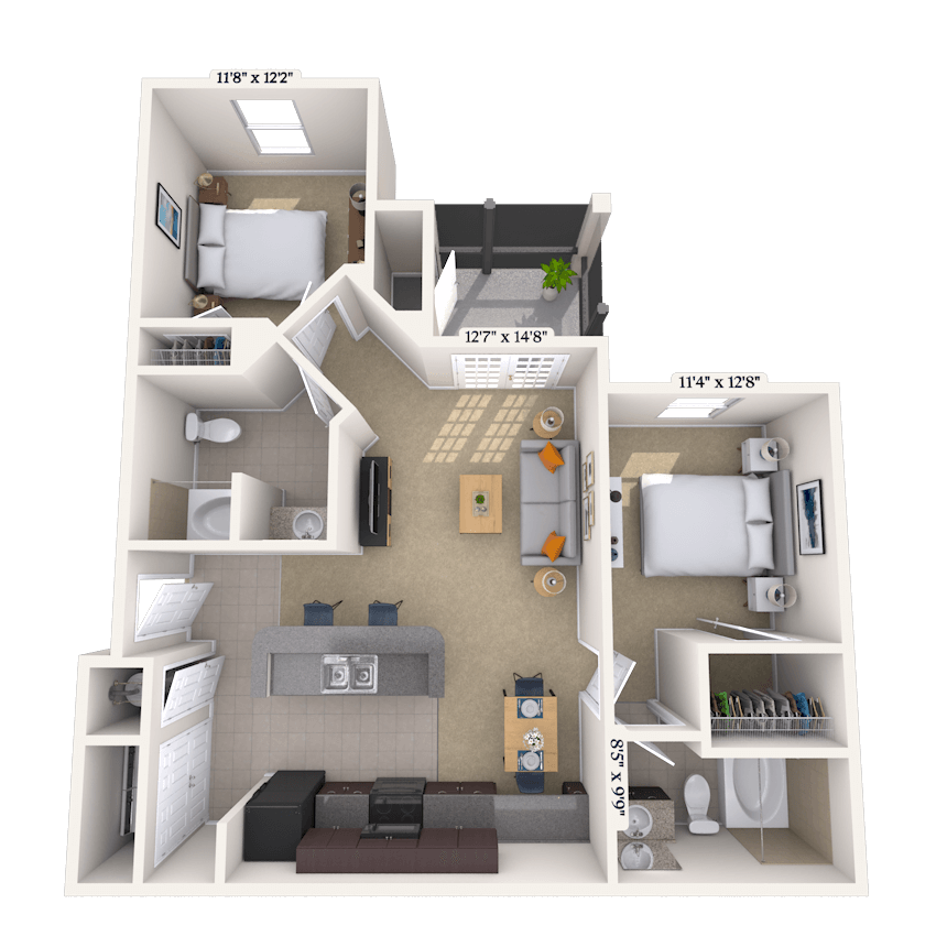 Floorplan image of unit 044303