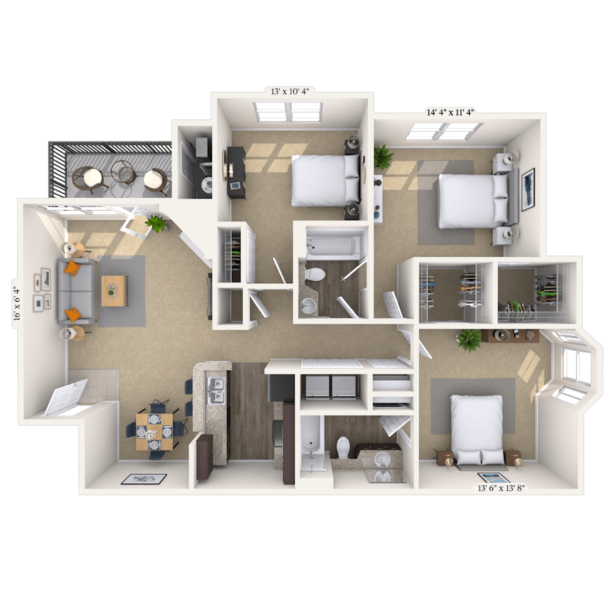 Floorplan image of unit 02204