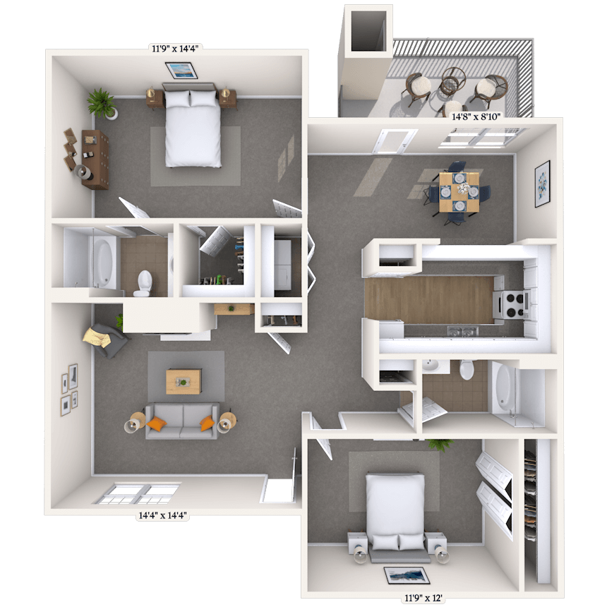 Floorplan image of unit WR934-2
