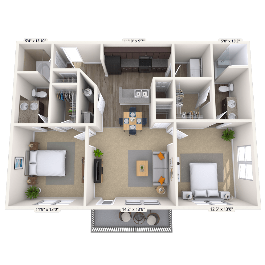 Floorplan image of unit 11-205