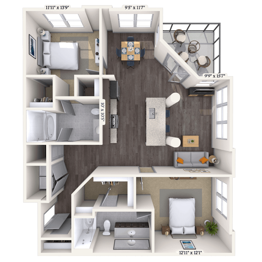 Floorplan image of unit 2400-116