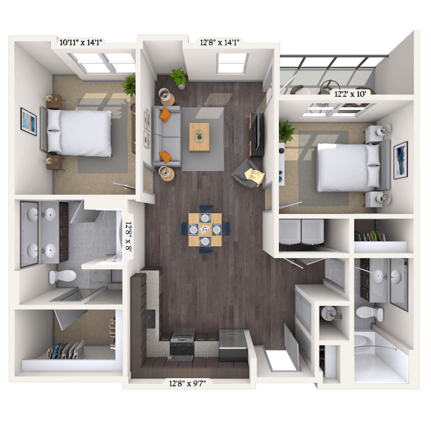 Floorplan image of unit 2400-212