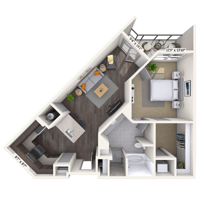Floorplan image of unit 2400-302