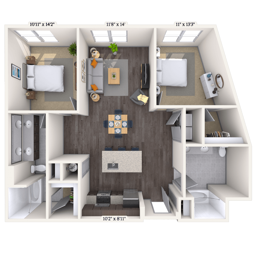 Floorplan image of unit 2400-331