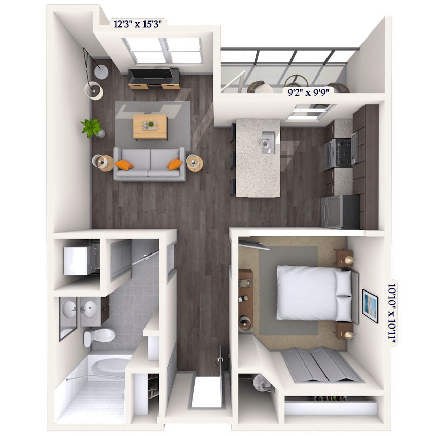 Floorplan image of unit 2402-402