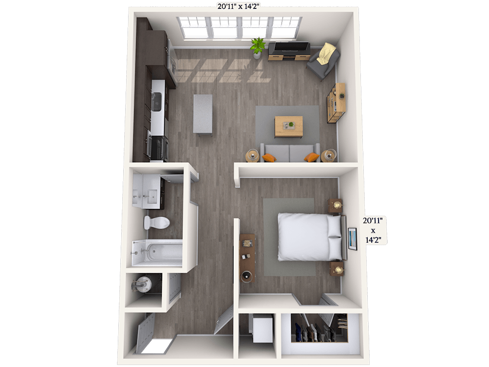 Floorplan image of unit 414
