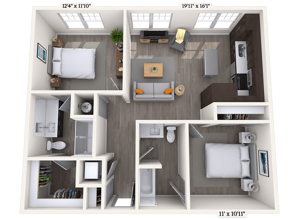 Floorplan image of unit 634