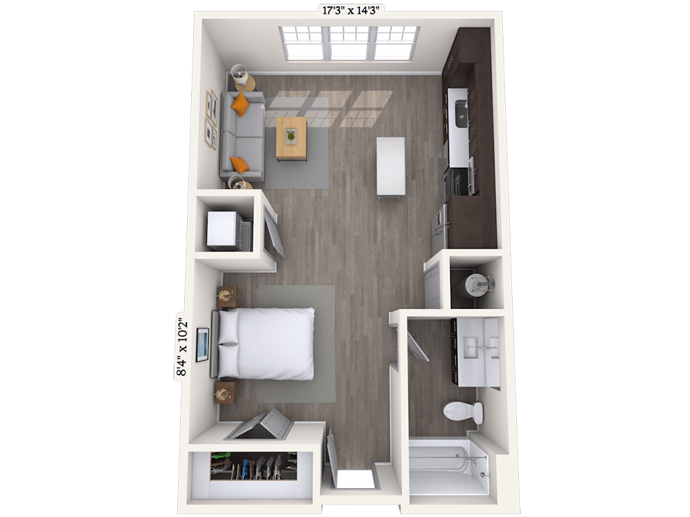 Floorplan image of unit 205