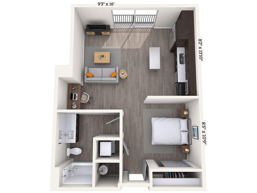 Floorplan image of unit 443
