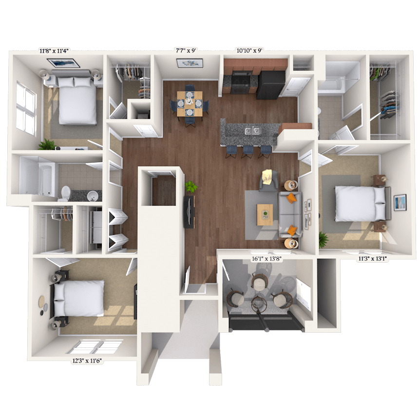 Floorplan image of unit 12111