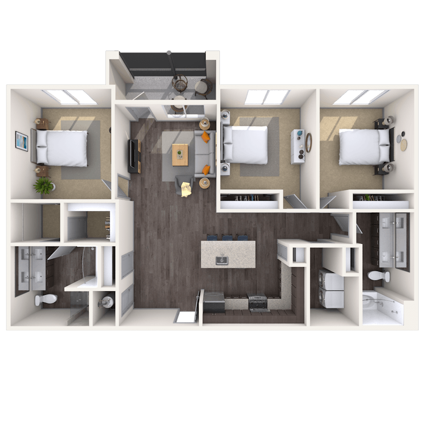 Floorplan image of unit 1400M418
