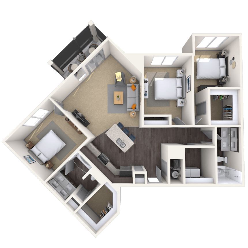 Floorplan image of unit 1201-307
