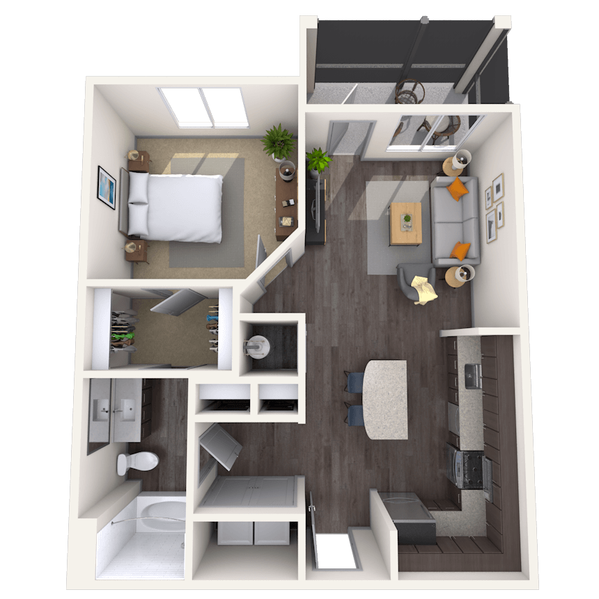 Floorplan image of unit 1400M225