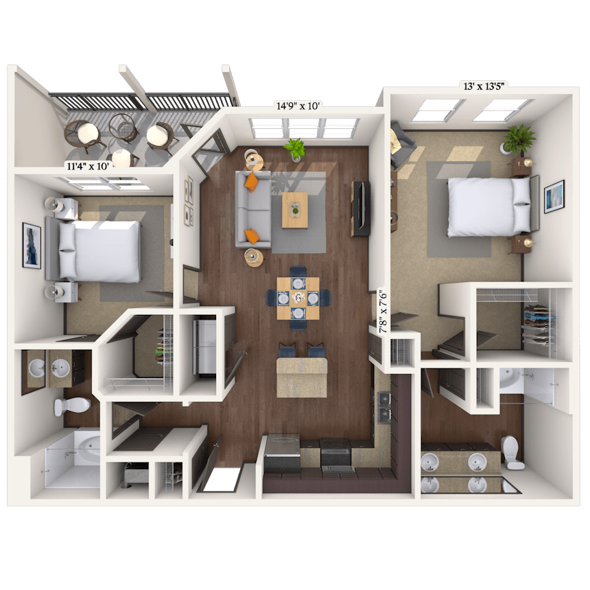 Floorplan image of unit 2309