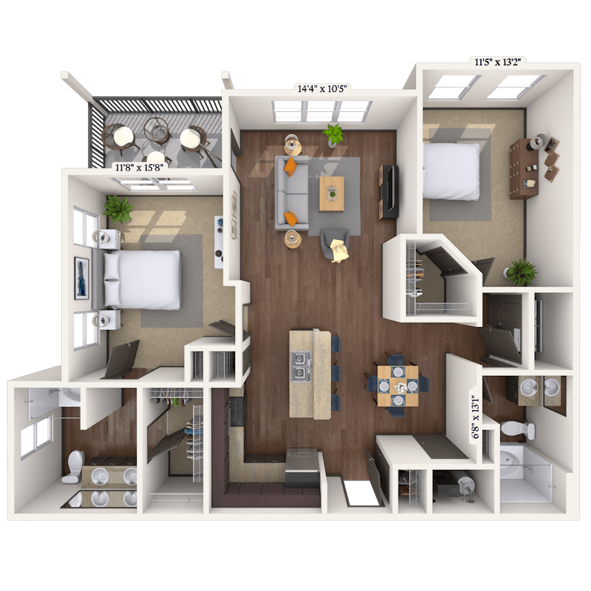 Floorplan image of unit 3302