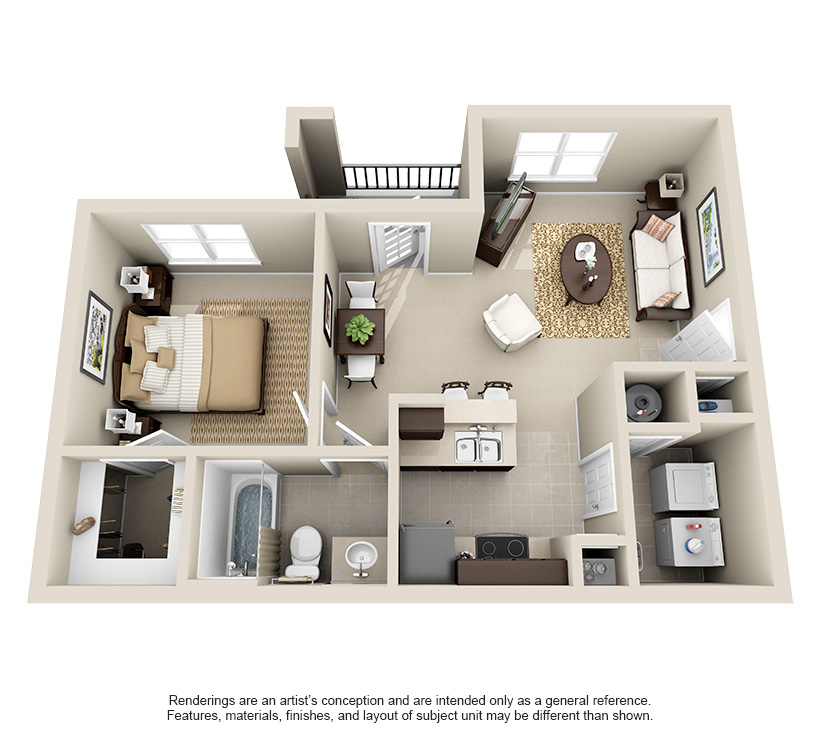 1 Bedroom Apartment/House Plans