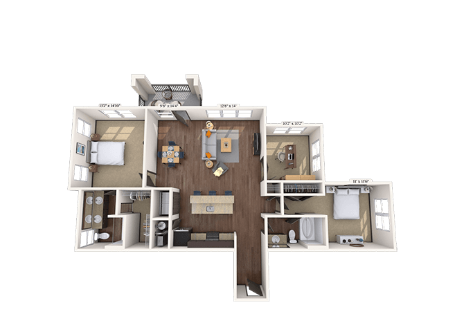 Floorplan image of unit 7-7300