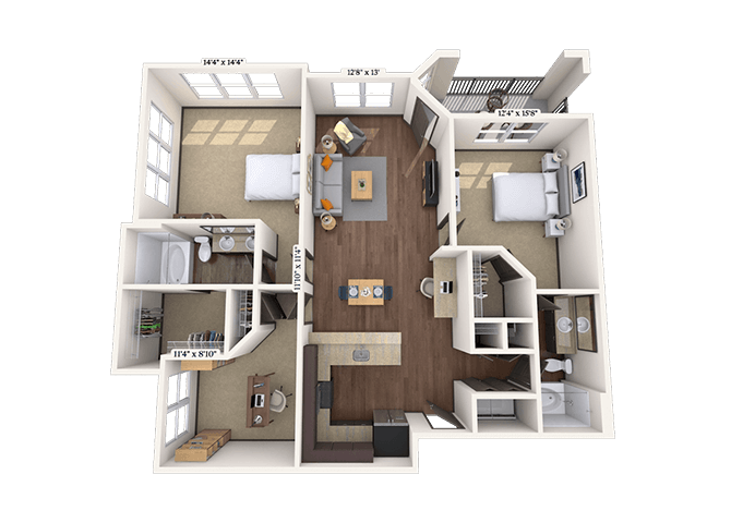 Floorplan image of unit 7-7011