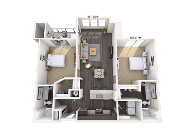 Floorplan image of unit II 2-1206