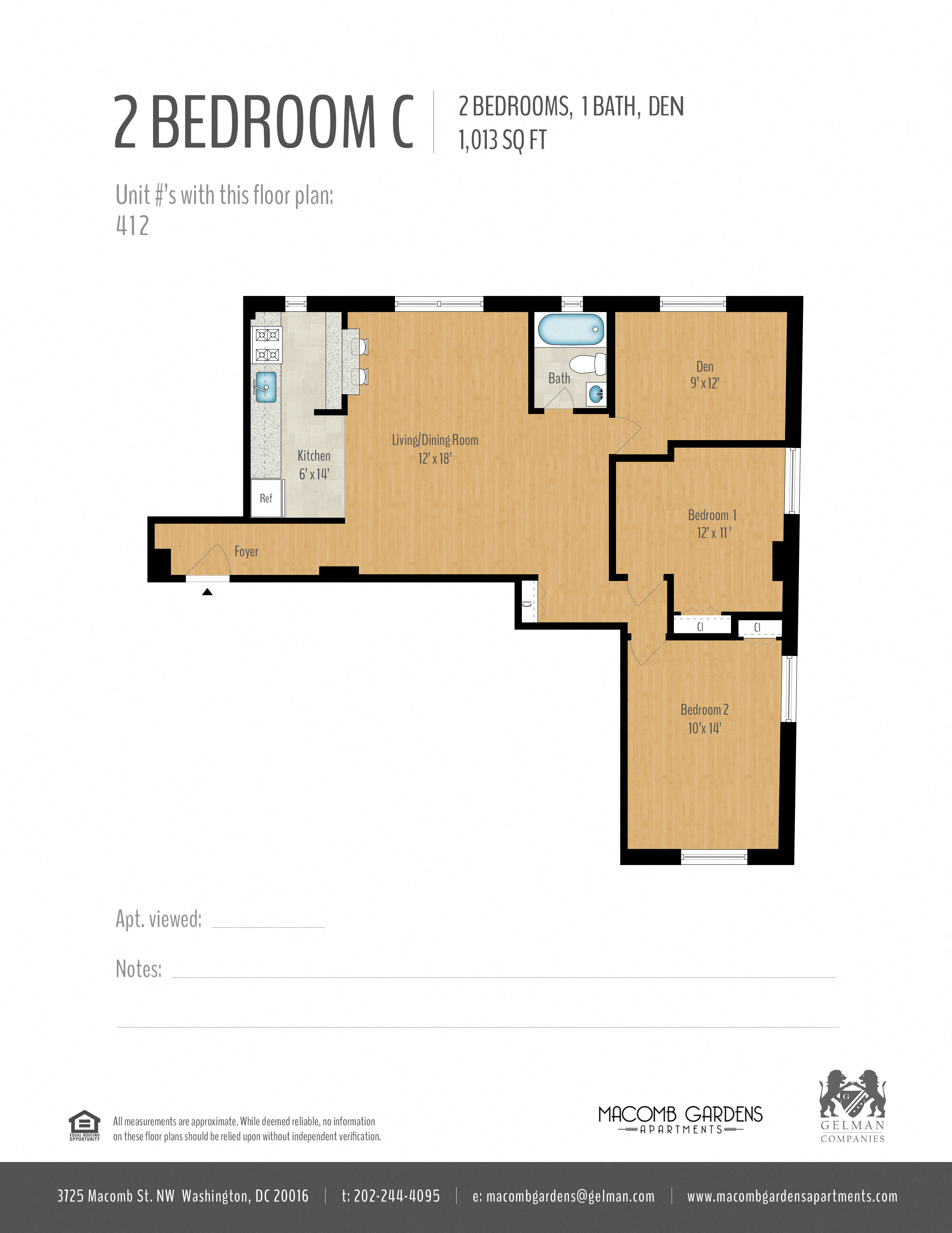 2 Bedroom + Den Image