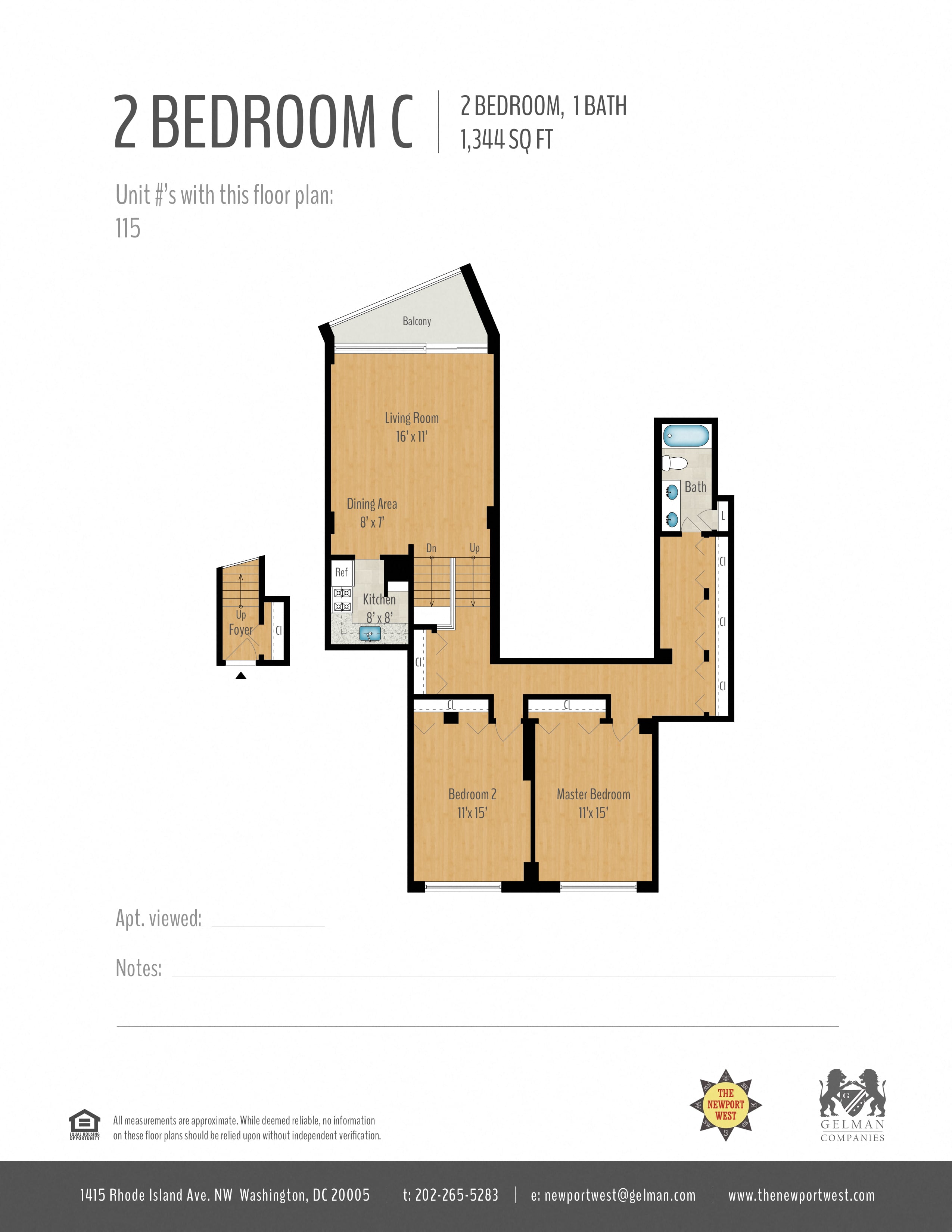 2 Bedroom 1 Bath Image