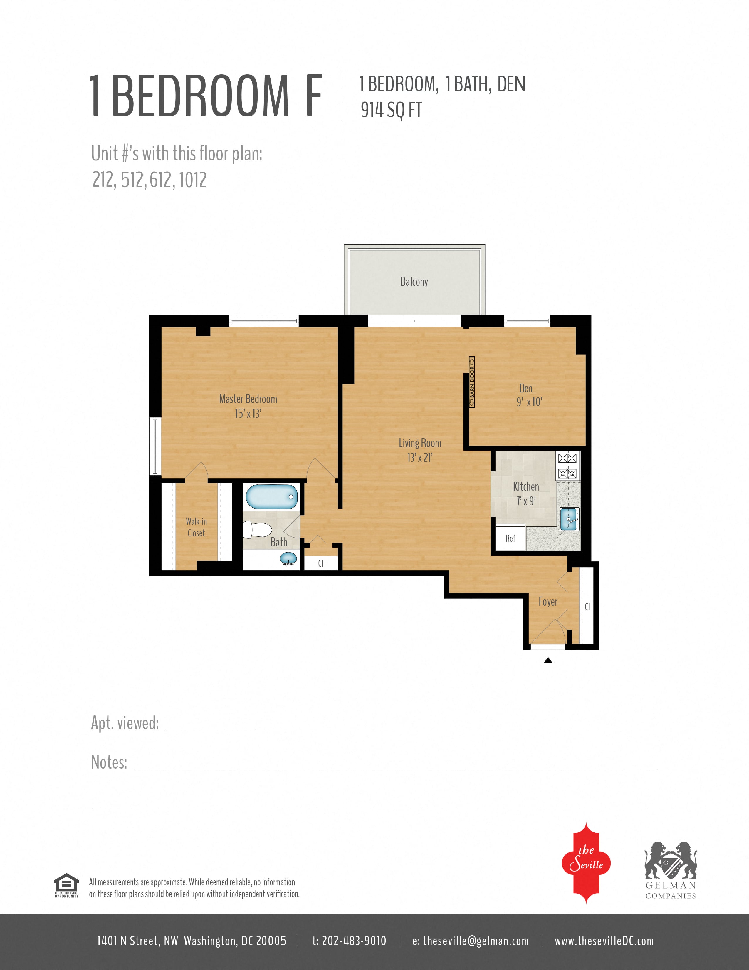 1 Bedroom + Den Image