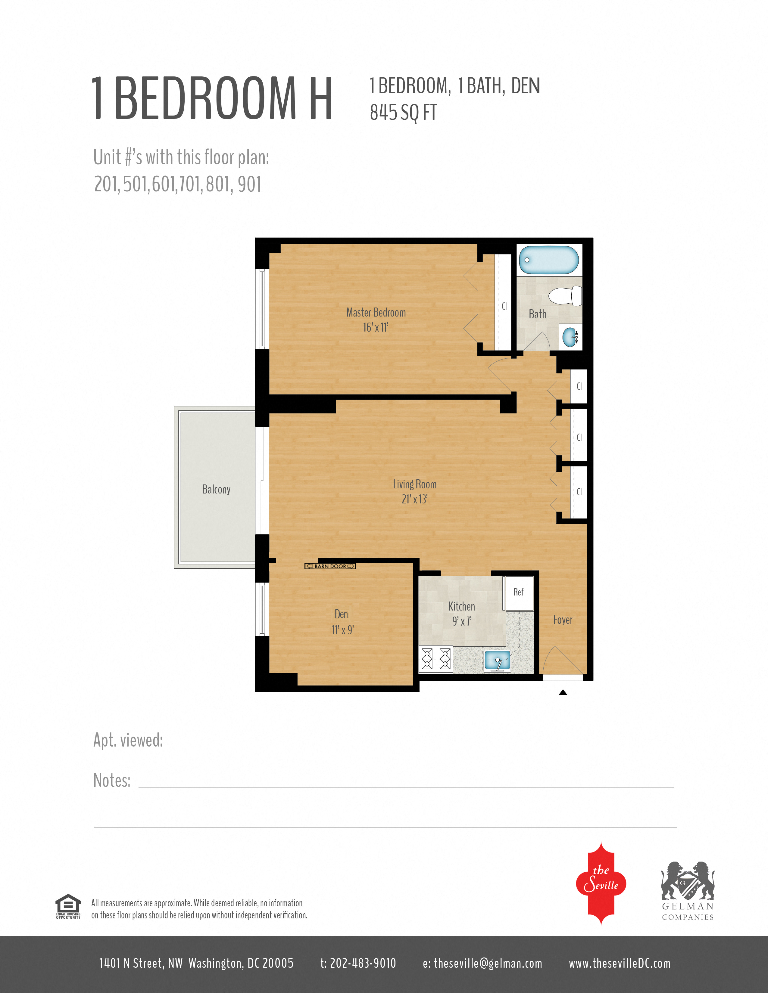 1 Bedroom + Den Image