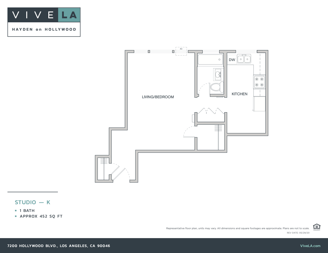 The floor plan for unit 7200-107
