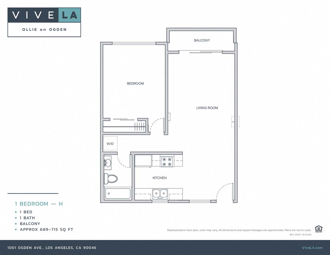 The floor plan for unit 1001-01