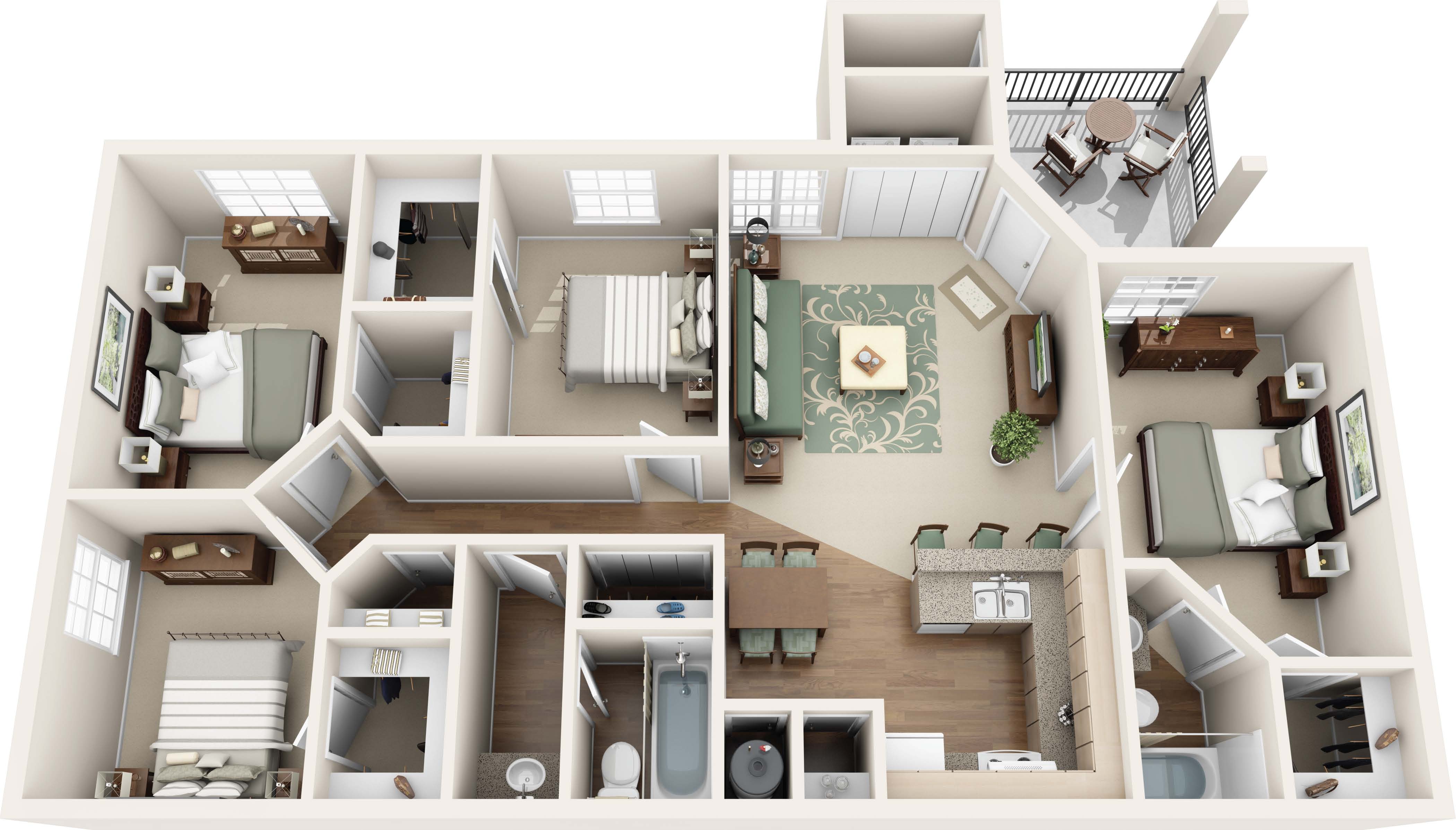 100 Floor Plan 2 Bedroom Du Apartments Pricing And