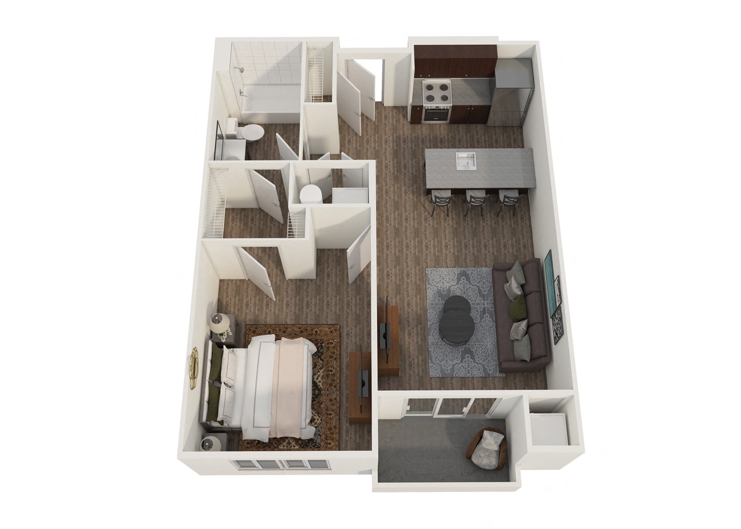 1 Bedroom Apartment Cedar 619 Square Feet