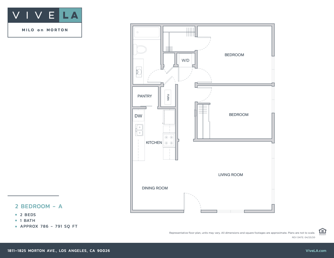 The floor plan for unit B104