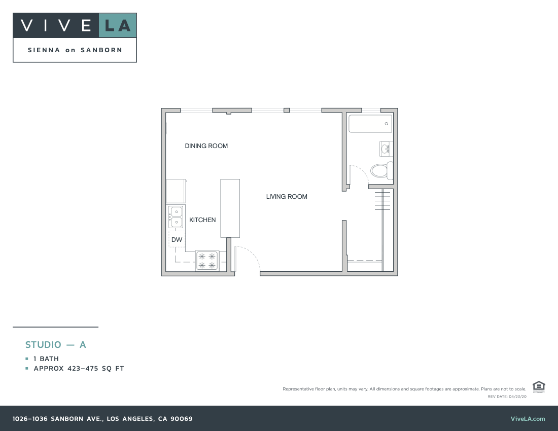 The floor plan for unit C104